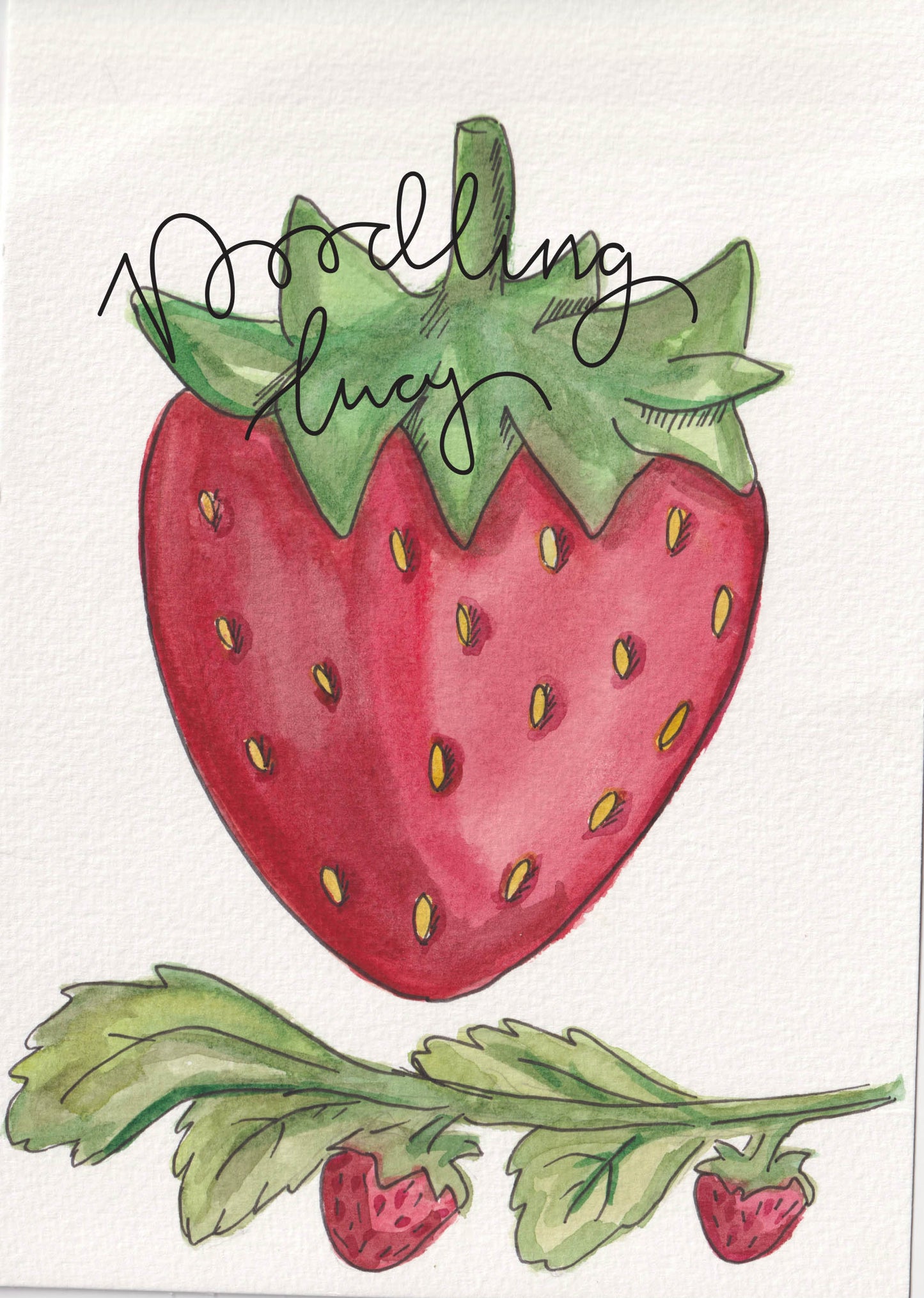 BIG strawberry A5 Original Watercolour