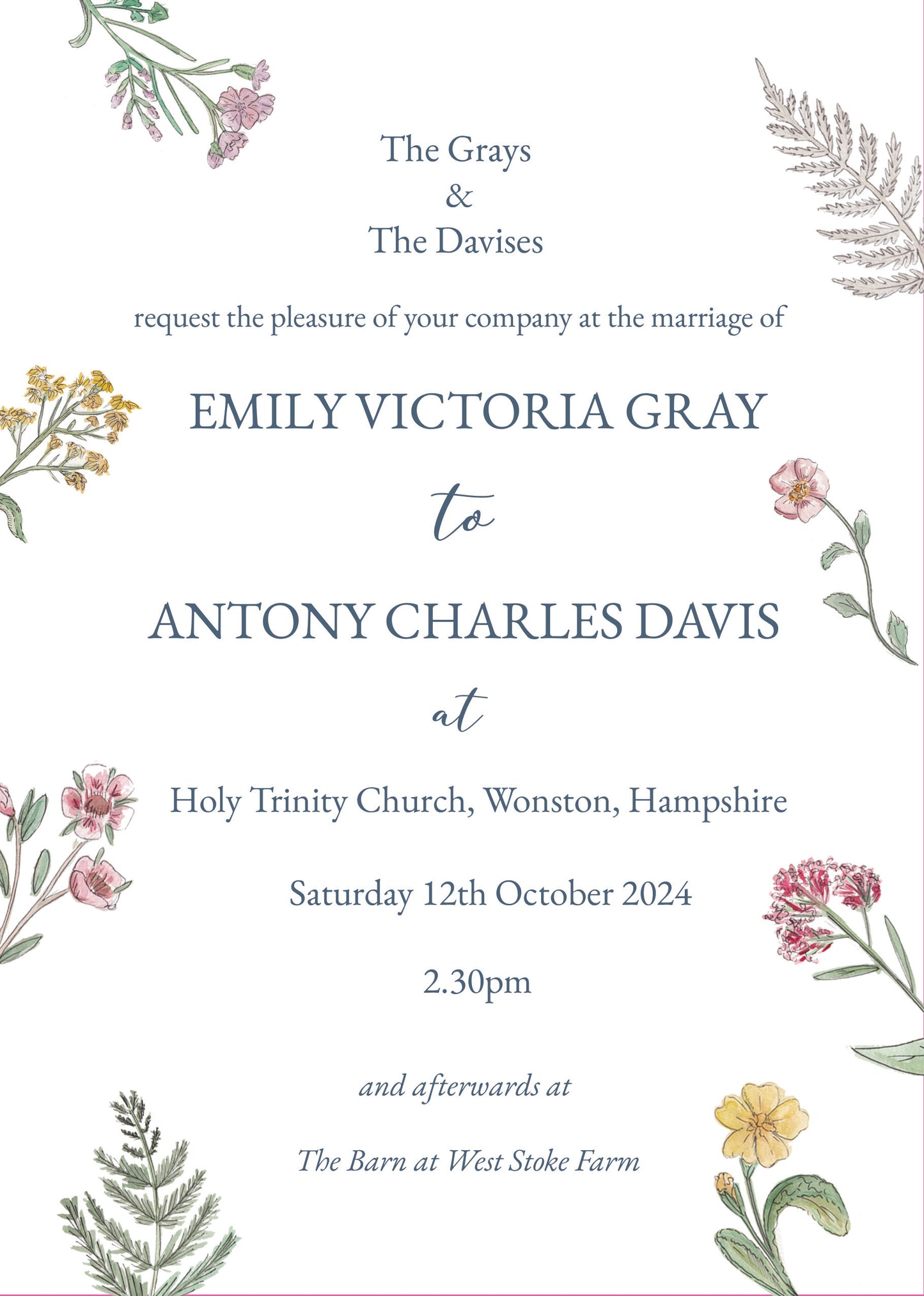 The 'Emily' Doodling Lucy Wedding Invitation
