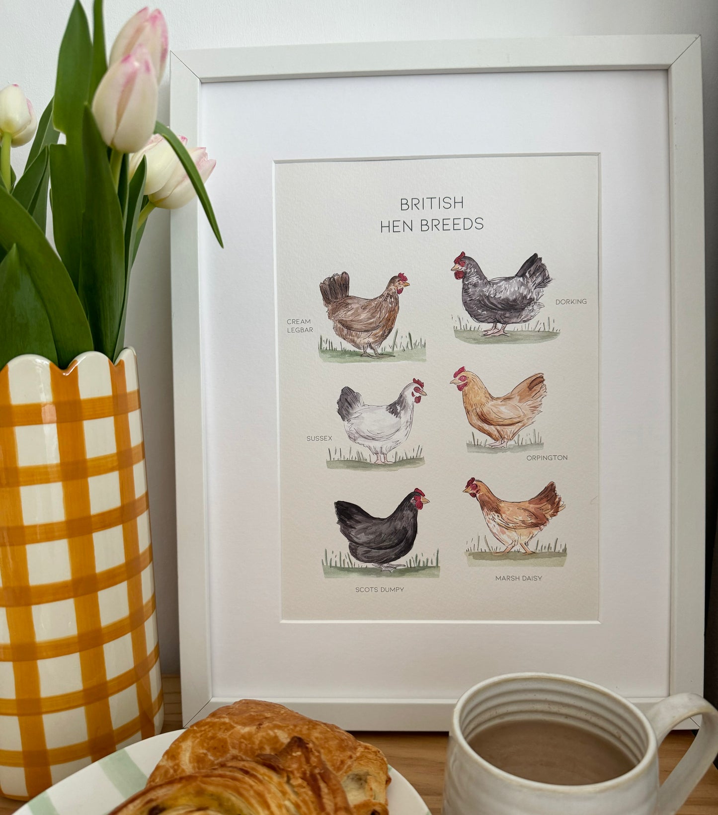 British Hen Breeds A4 Print