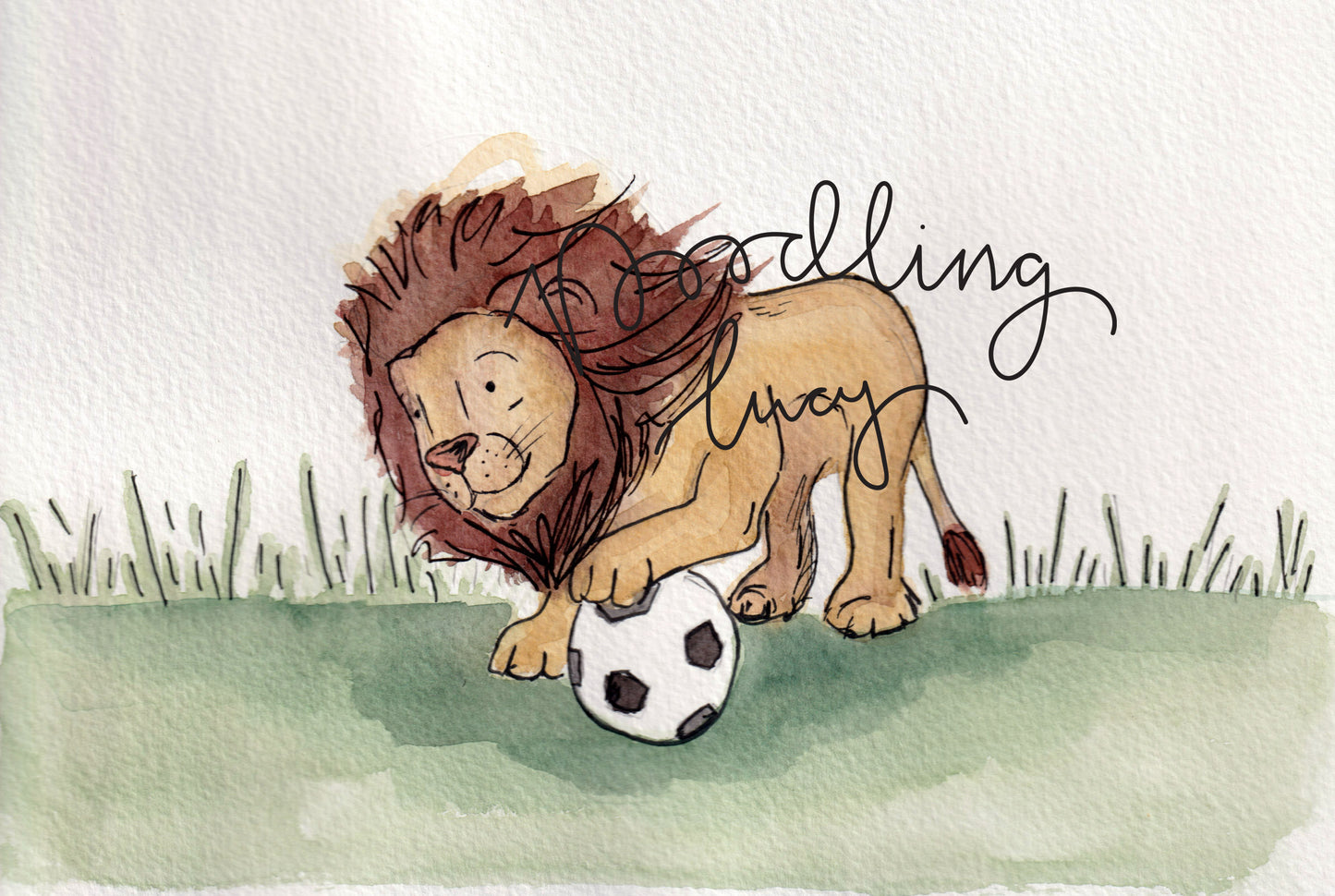 English Lion A5 Watercolour Original Illustration