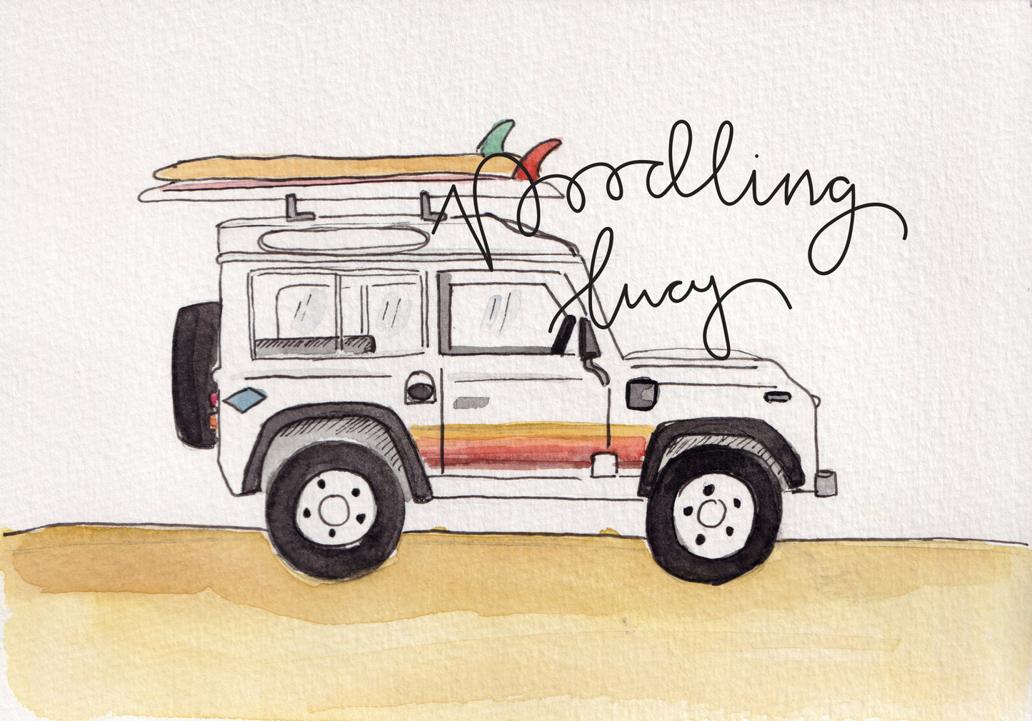 Surfs Up Defender A5 Original Illustration