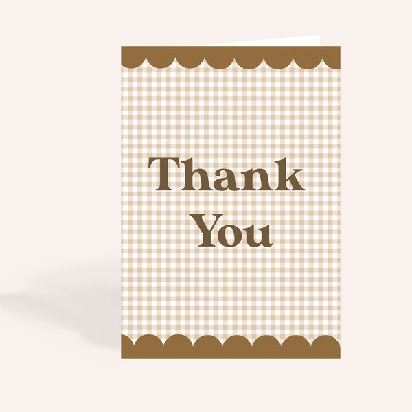 Gingham Thank You Card
