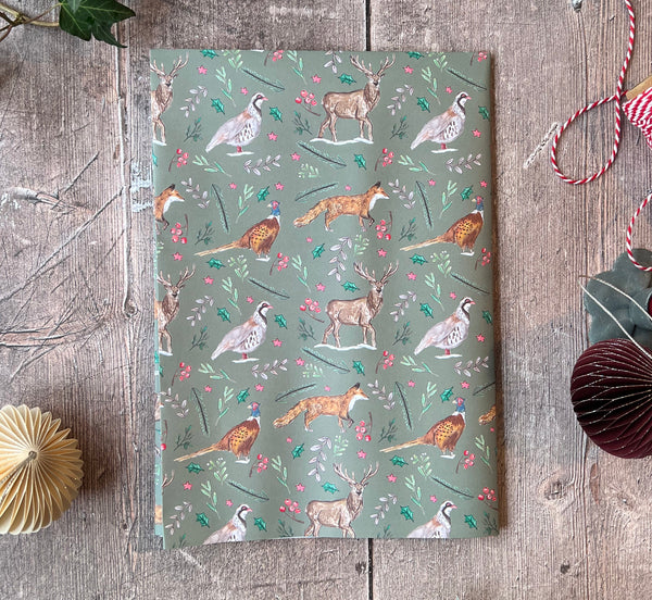 Mr Pheasant and Friends Luxury Christmas Wrapping Paper (Sheet)