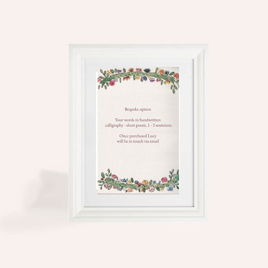 Floral Banner A5 Original Watercolour Bespoke Option