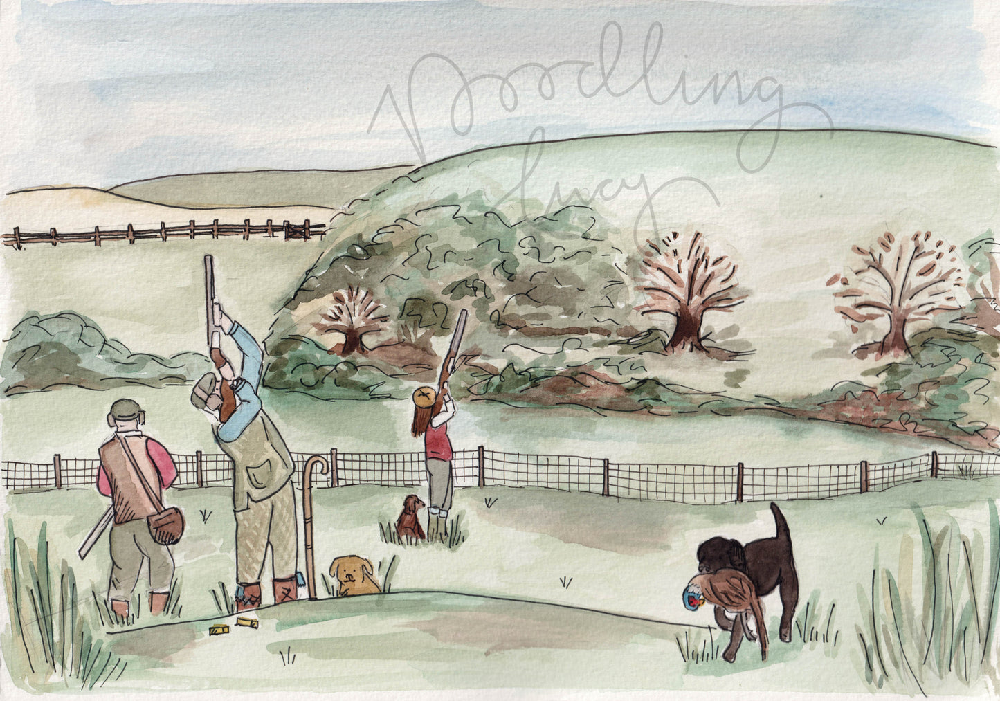 Shooting A4 Original Watercolour
