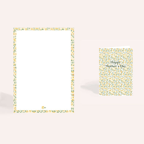 A5 Notepad Ditsy Yellow Flower Mother's Day Bundle
