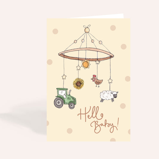 Hello Baby Farming Mobile Card