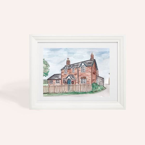 Bespoke A4 Watercolour Home/Wedding Venue Illustration