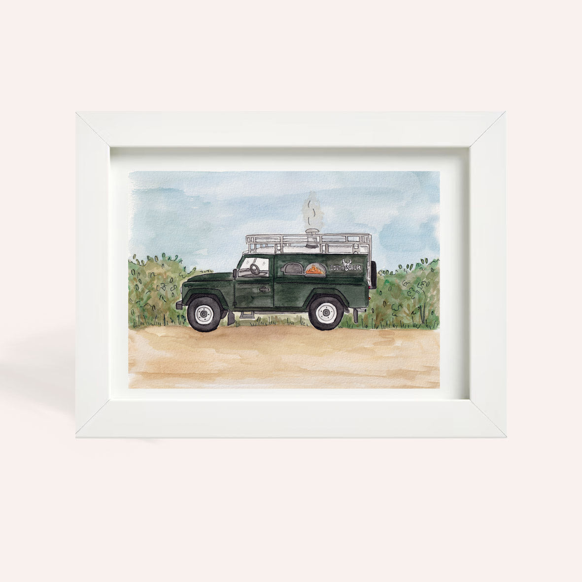 Bespoke A4 Watercolour Defender Illustration