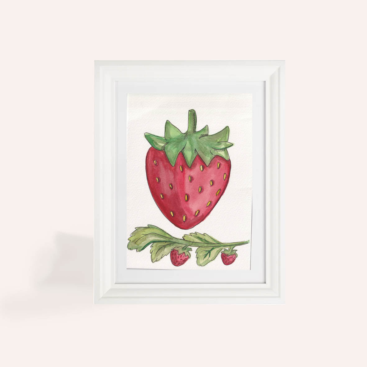 BIG strawberry A5 Original Watercolour