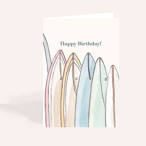 Surf Board Birthday Card