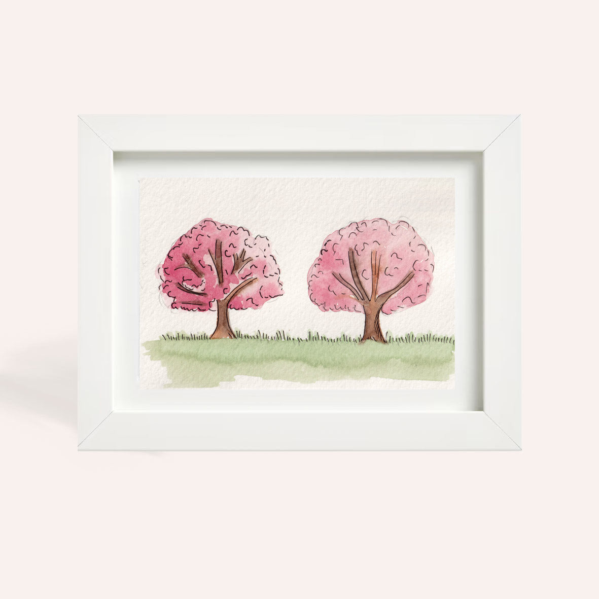 Cherry Blossom Trees A6 Original Illustration