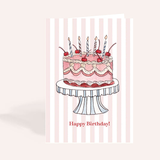 Cherry Birthday Cake Card