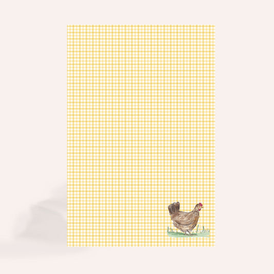 Gingham Spring Chicken Tea Towel
