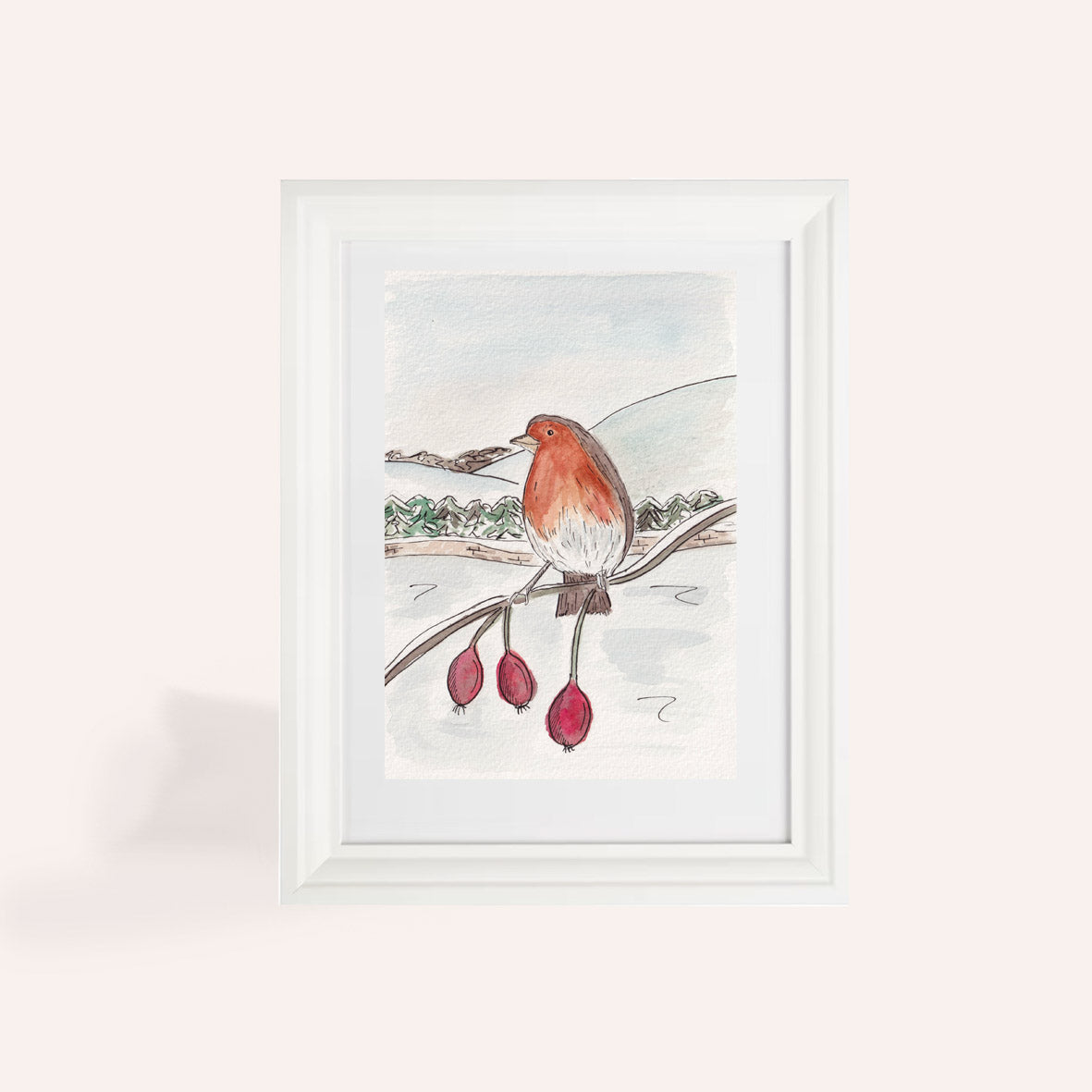 Christmas Robin A5 Original Painting
