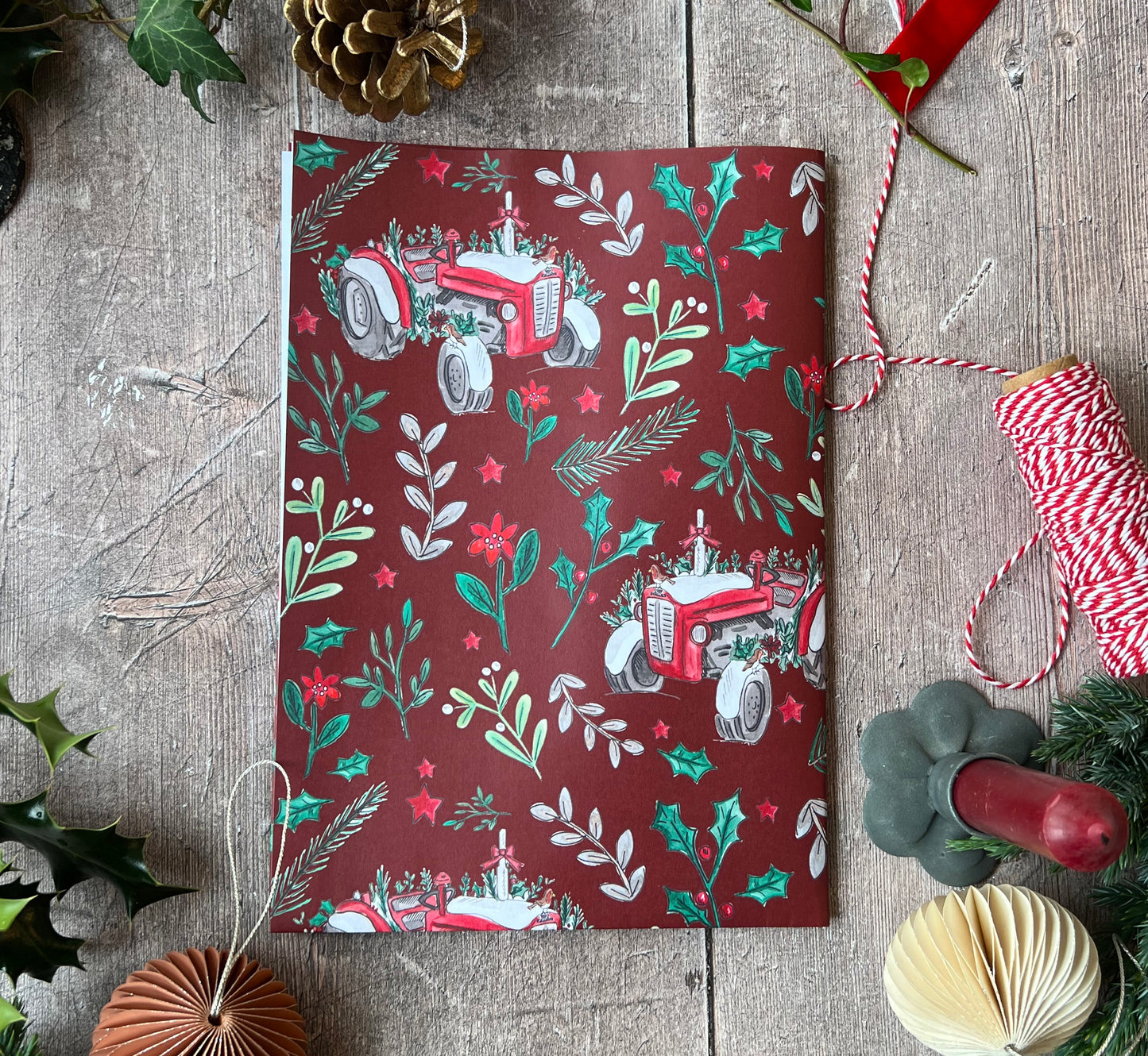 Vintage Tractor Luxury Christmas Wrapping Paper (Sheet)
