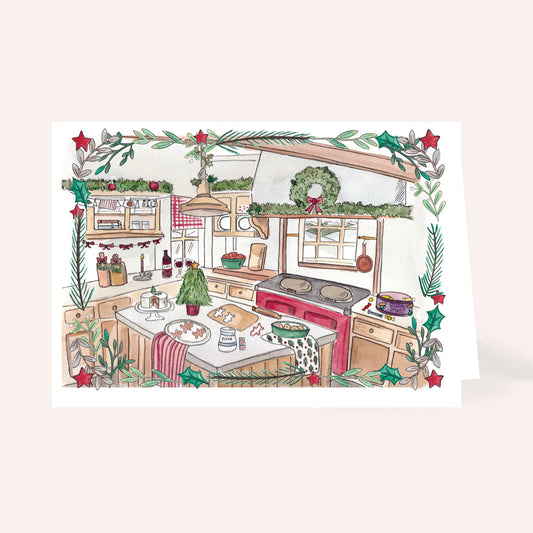 Festive Country Kitchen Christmas Card