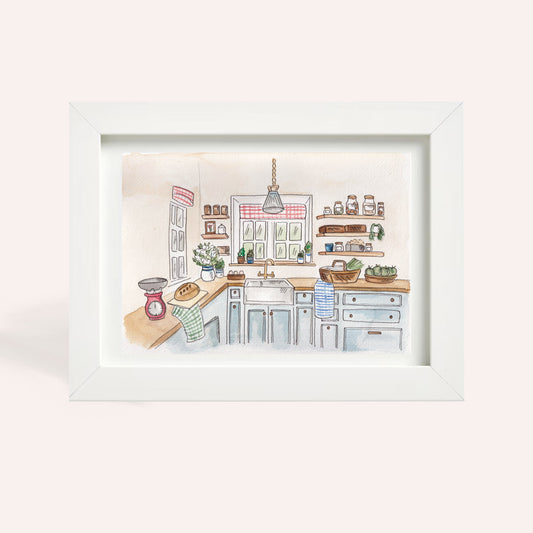 Country Kitchen A4 Original Illustration