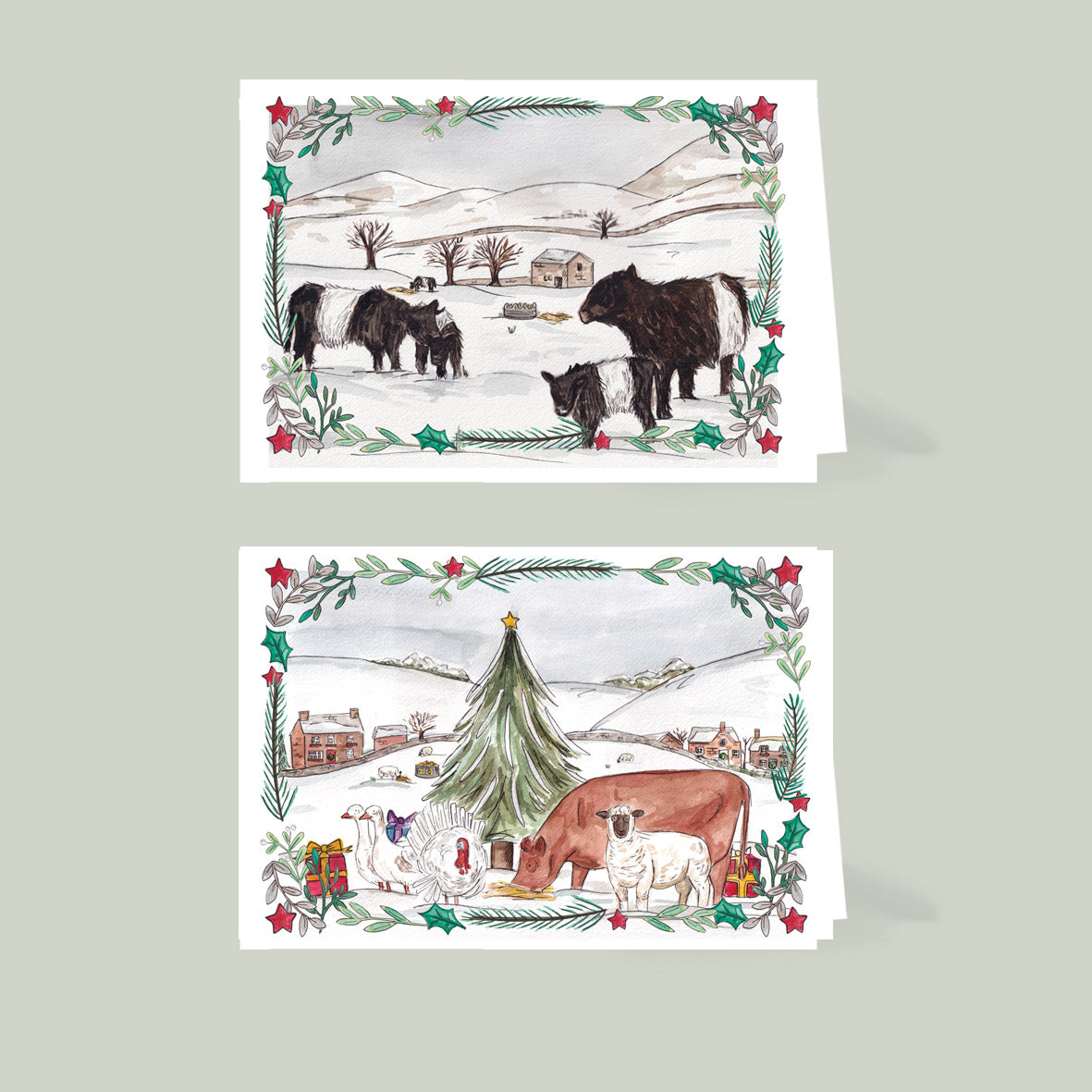 Farm Scenes Christmas Cards (10 Pack)