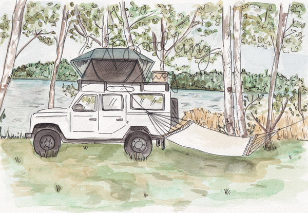 Not A Bad Set Up Defender A4 Watercolour Original