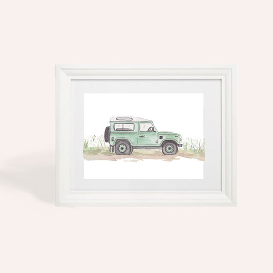 A4 Defender Watercolour Print