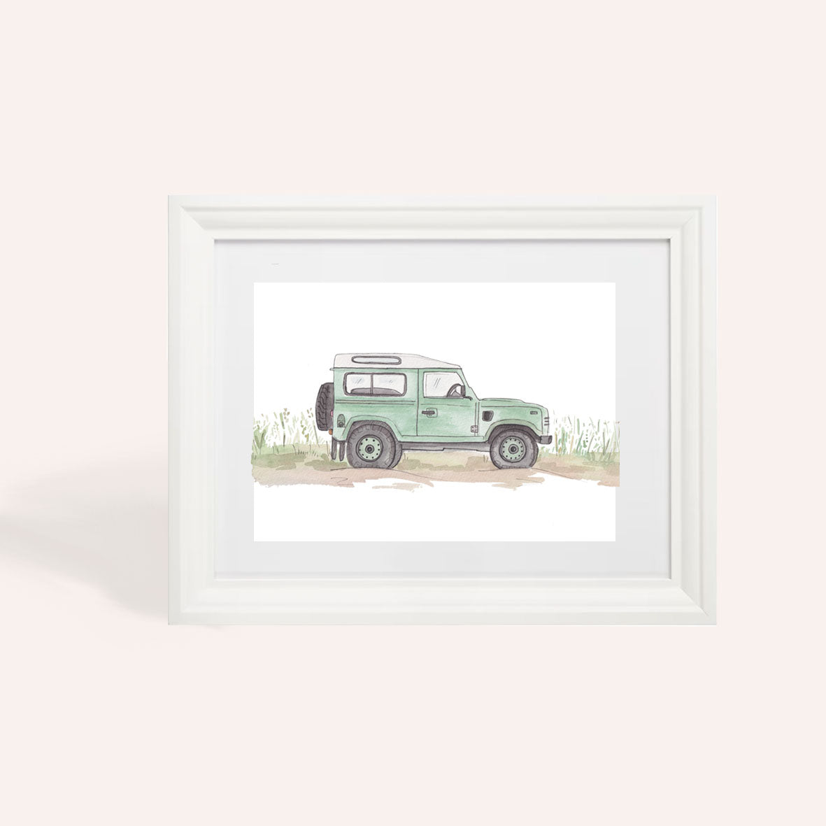 Bespoke A4 Watercolour Defender Illustration