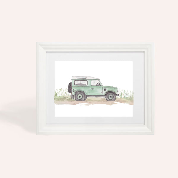 Bespoke A4 Watercolour Defender Illustration