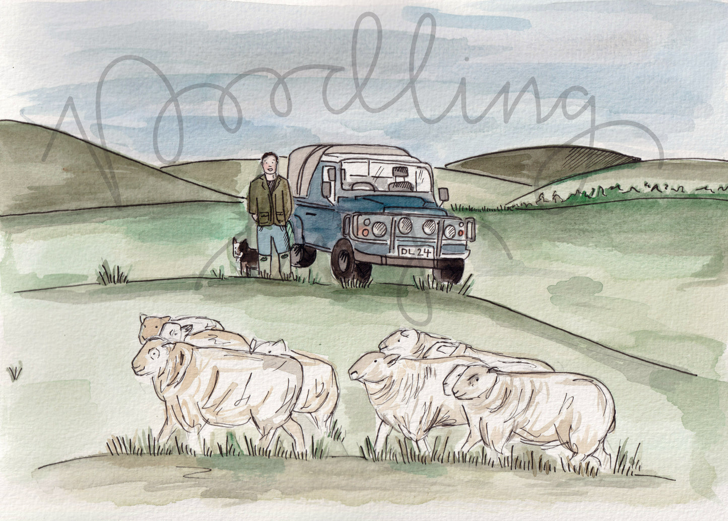Defender Shepherd A4 Original Illustration