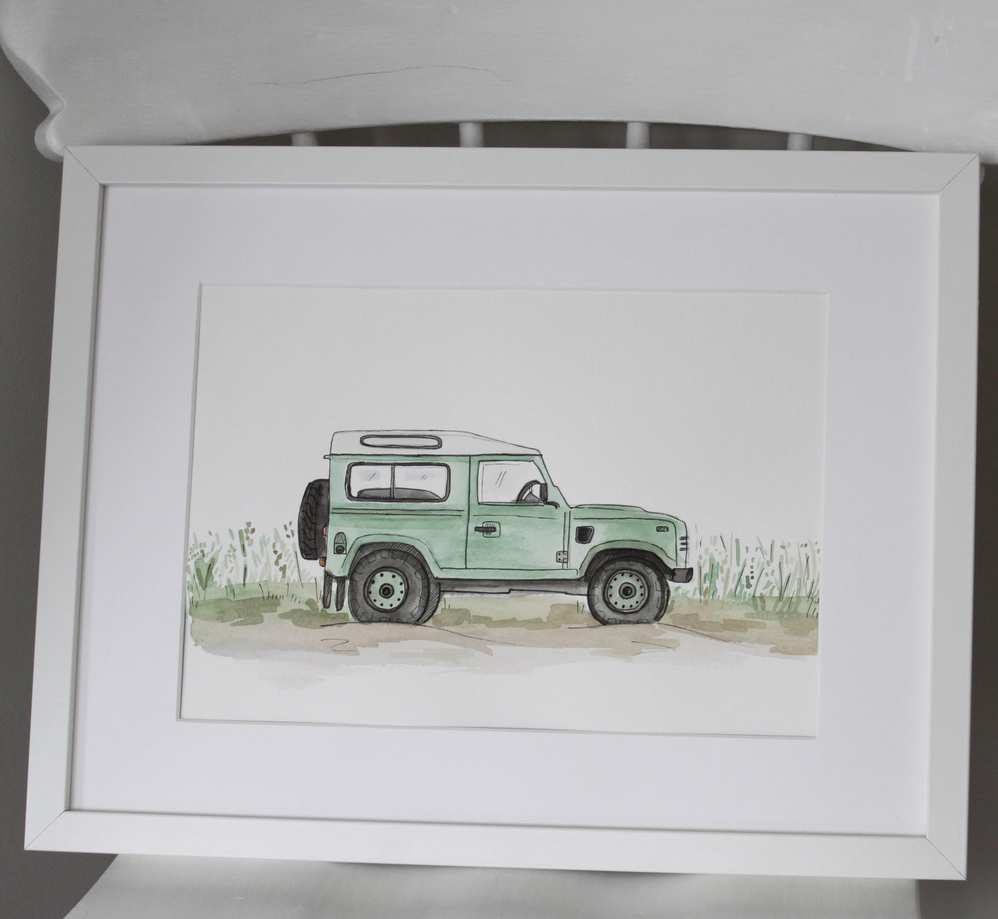 A4 Defender Watercolour Print
