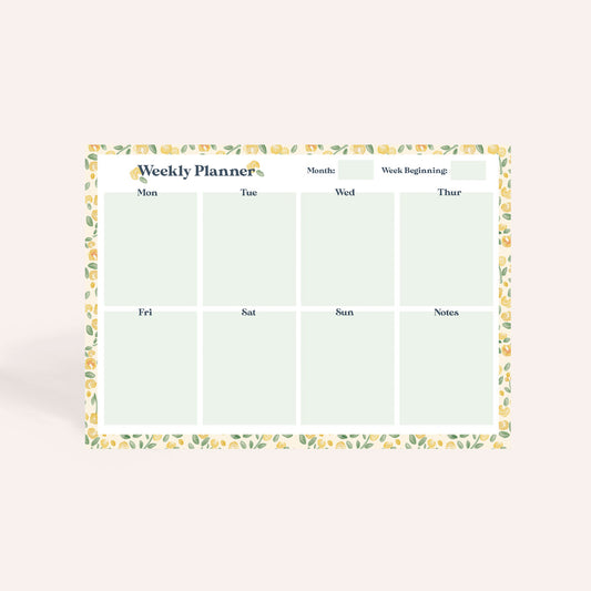 Ditsy Yellow Flower Weekly Planner
