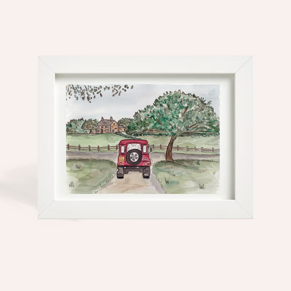 Driving Home, Defender A4 Original Illustration