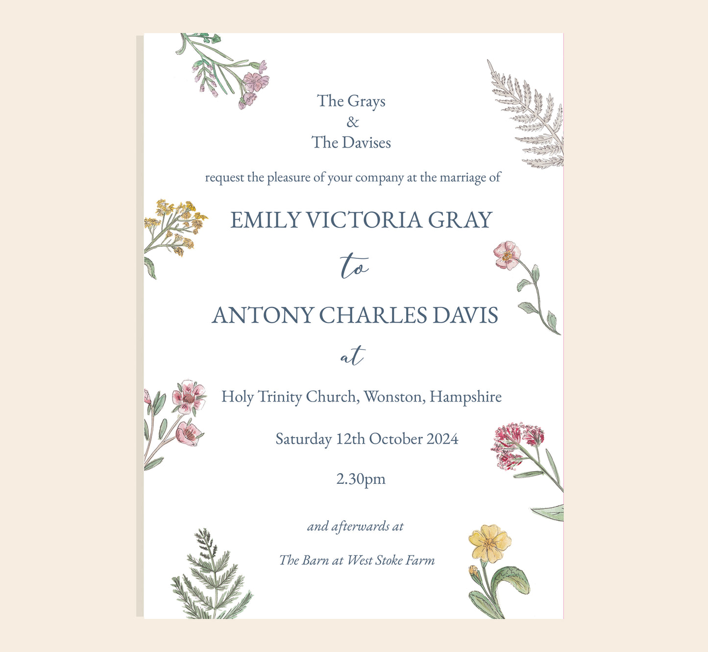 The 'Emily' Doodling Lucy Wedding Invitation