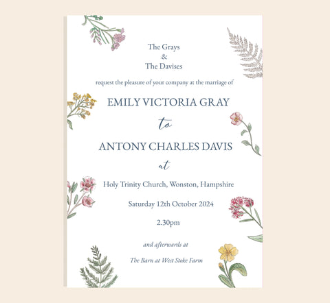 The 'Emily' Doodling Lucy Wedding Invitation