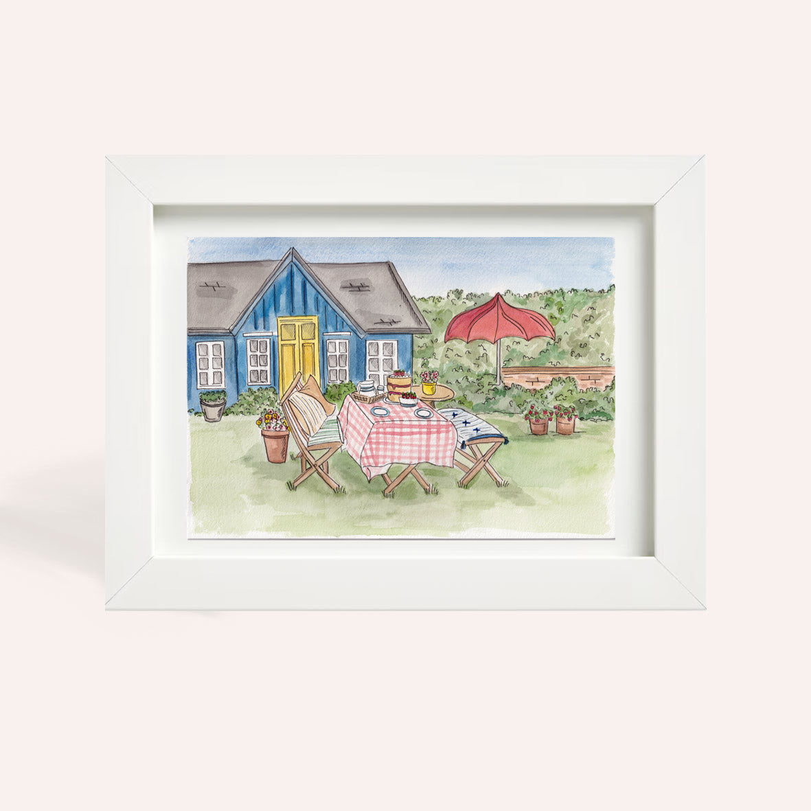 Garden Lunch A4 Original Illustration