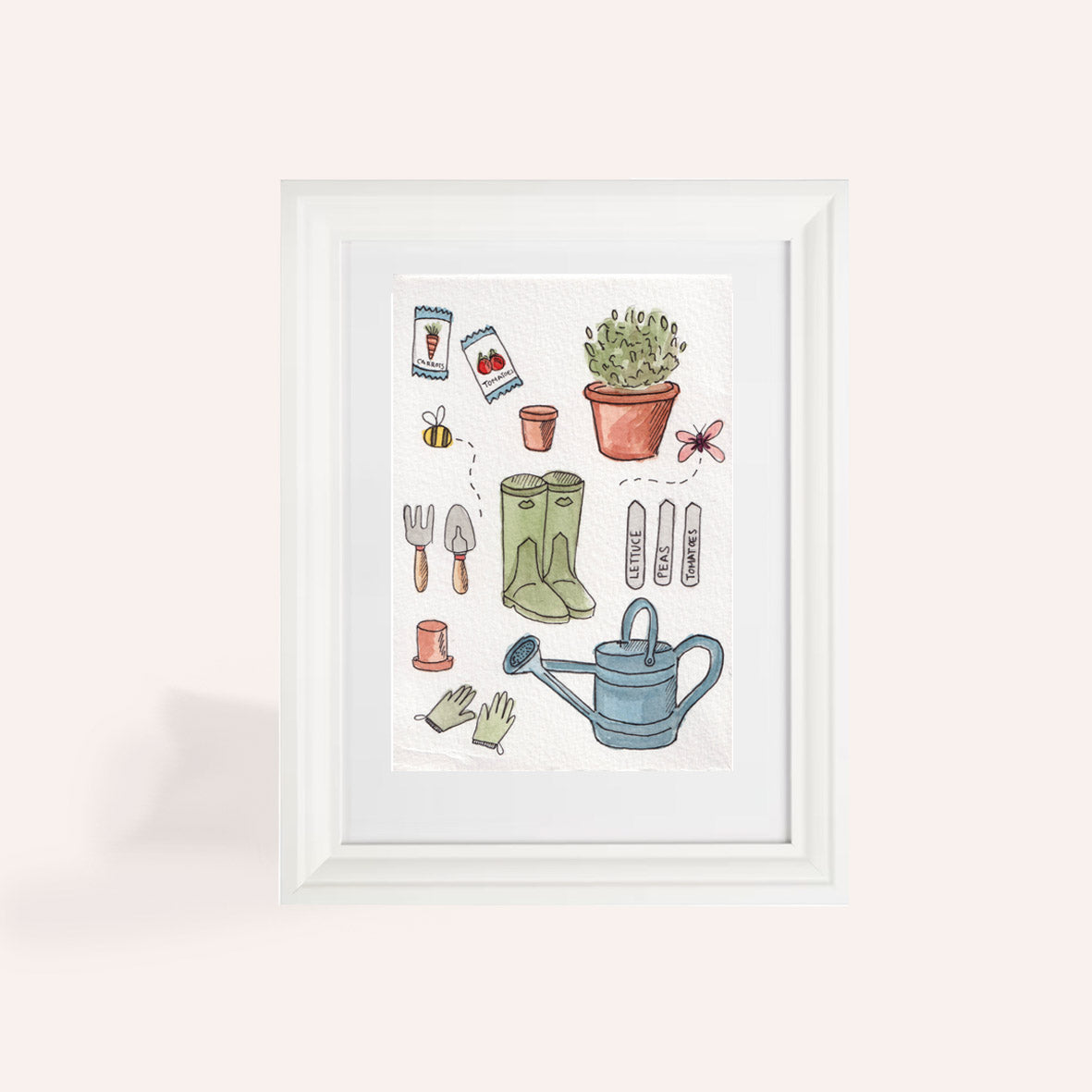 Gardening A6 Original Illustration