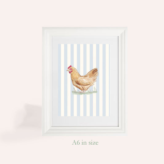 Grace Chicken A6 Art Print