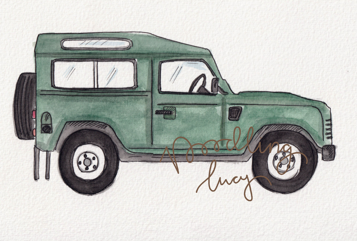 Green Landrover Defender 90 A5 Original