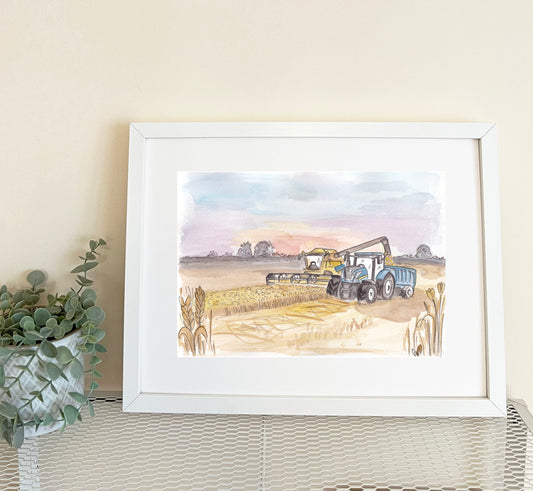 Harvest At Dusk A4 Print