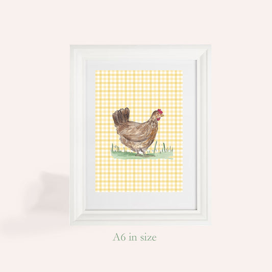 Hetty Chicken A6 Art Print