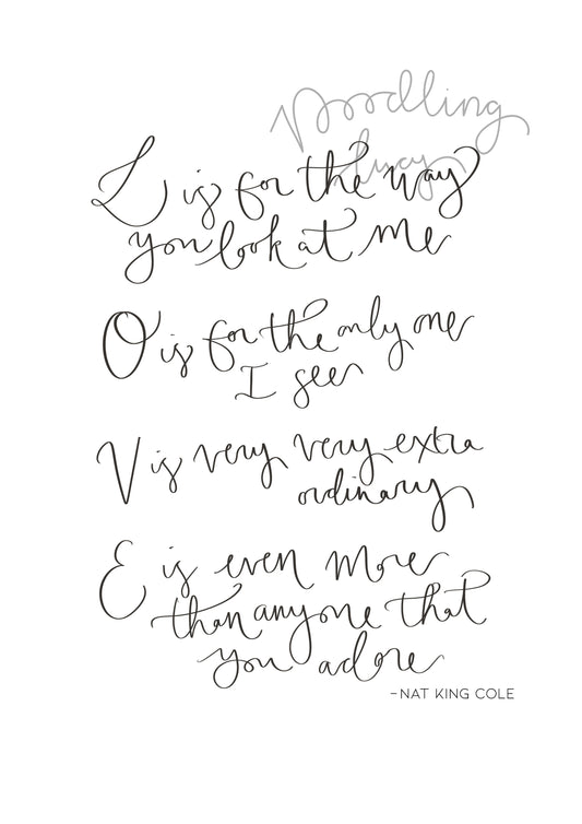 L-O-V-E Nat King Cole A4 Print