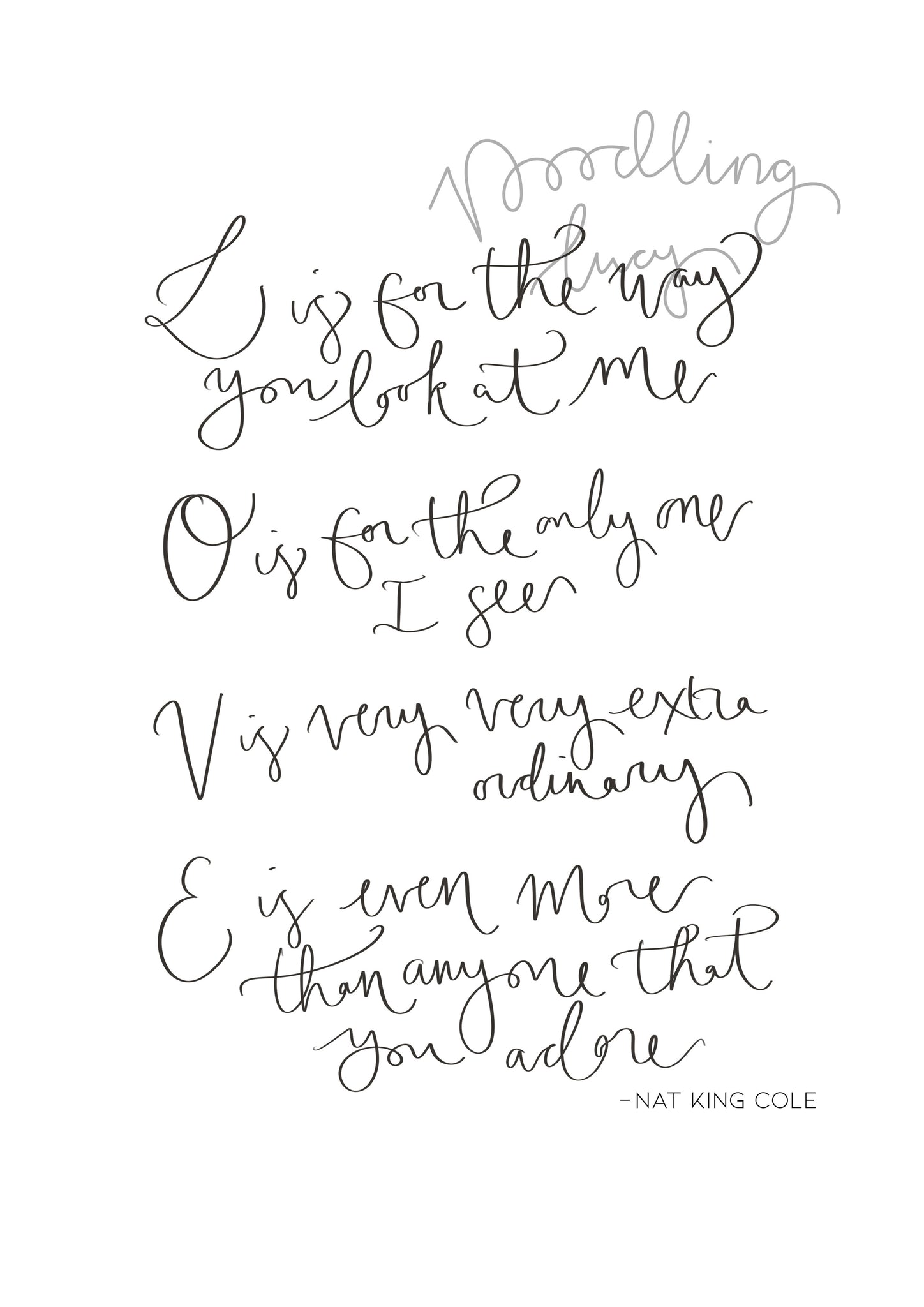 L-O-V-E Nat King Cole A4 Print