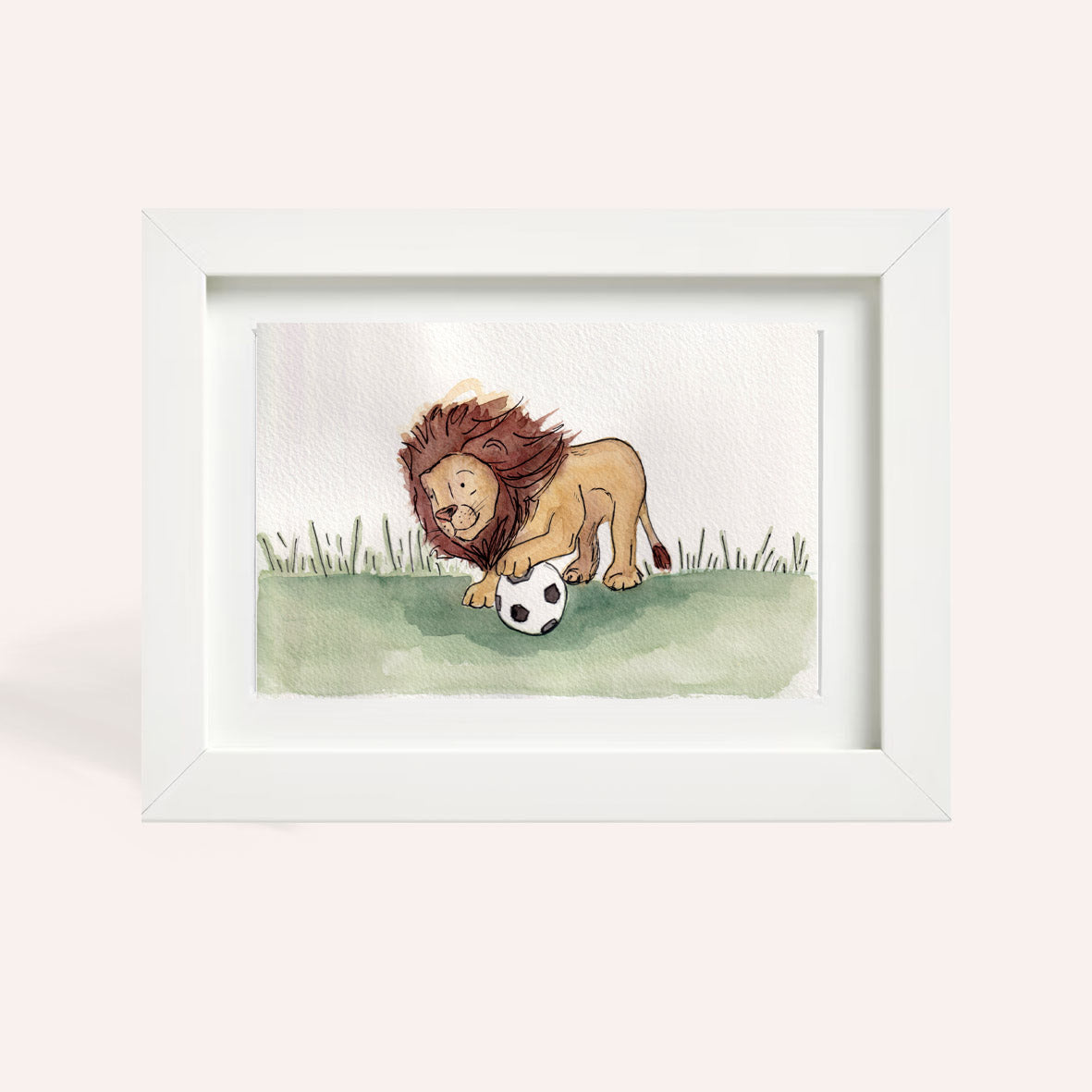 English Lion A5 Watercolour Original Illustration