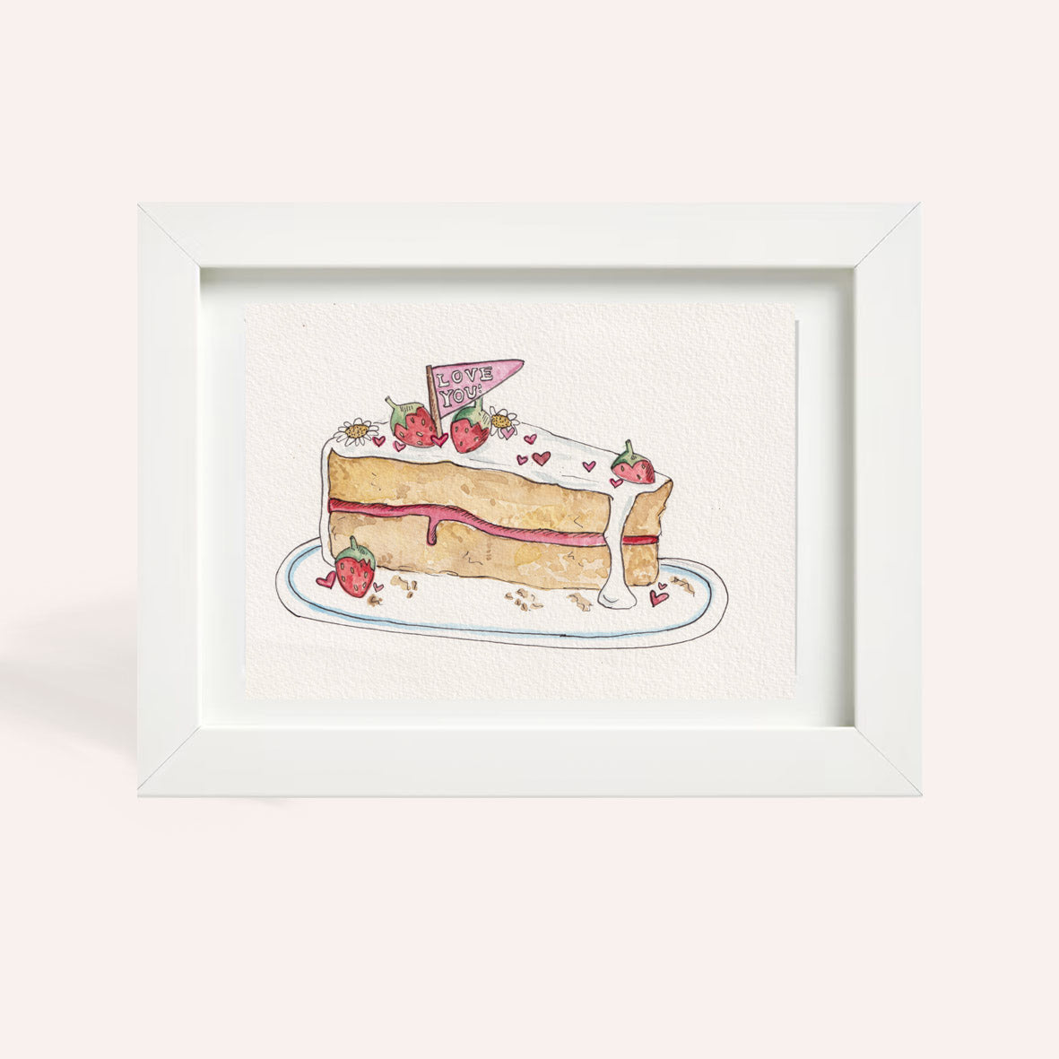 Love You Cake A5 Original Painting