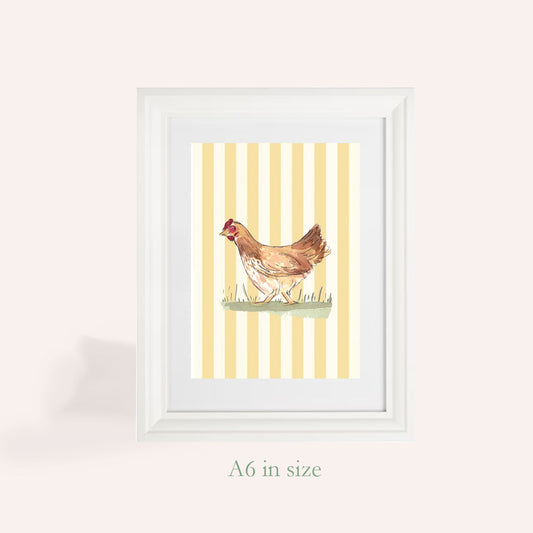Millie Chicken A6 Art Print