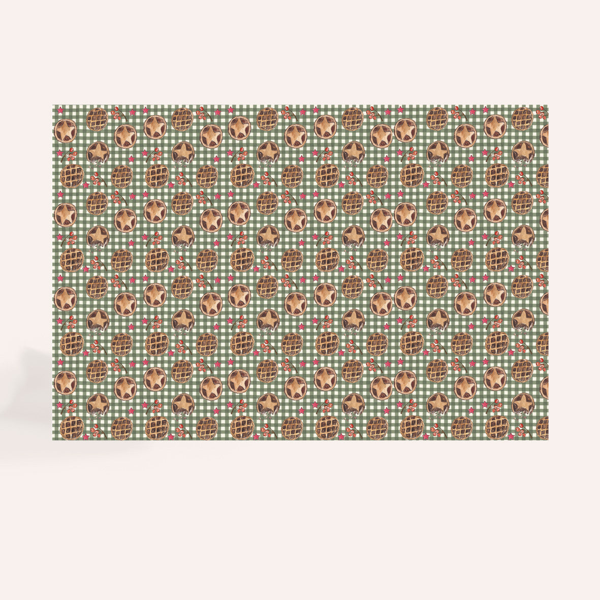 Mince Pie Luxury Christmas Wrapping Paper (Sheet)