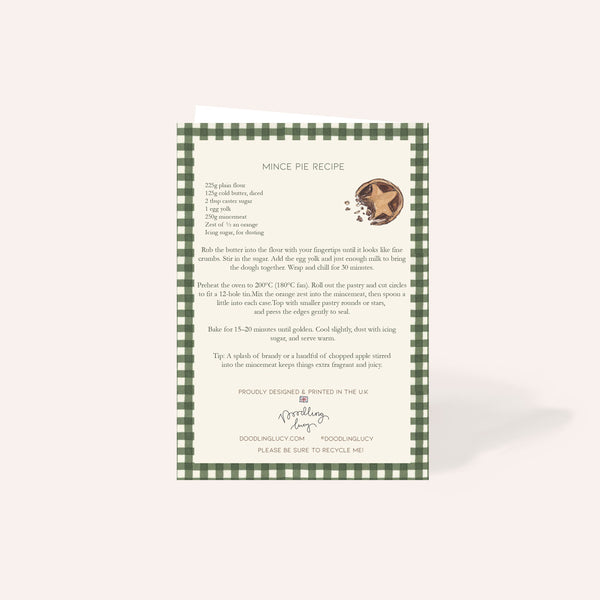 Mince Pie Christmas Card (with recipe back)