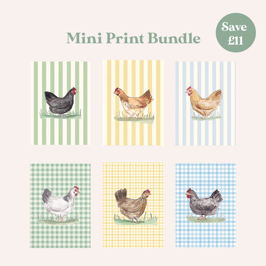 A6 Mini Print Spring Chicken Bundle (6 Prints)