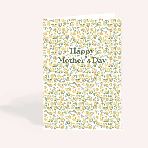 Ditsy Yellow Floral Mother's Day Card