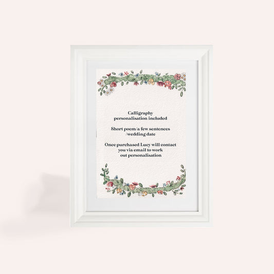 Multicolour Florals Personalised A5 Original Illustration