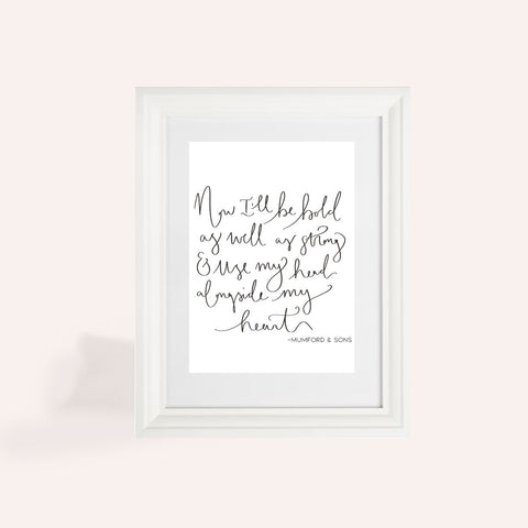 Mumford & Sons I Will Wait A4 Print